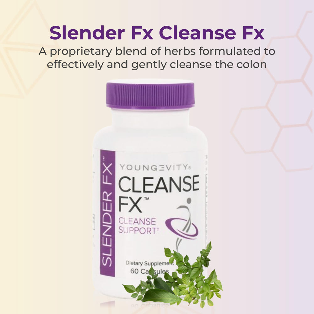 Youngevity Slender Fx Cleanse Fx capsules stacked for convenient daily use