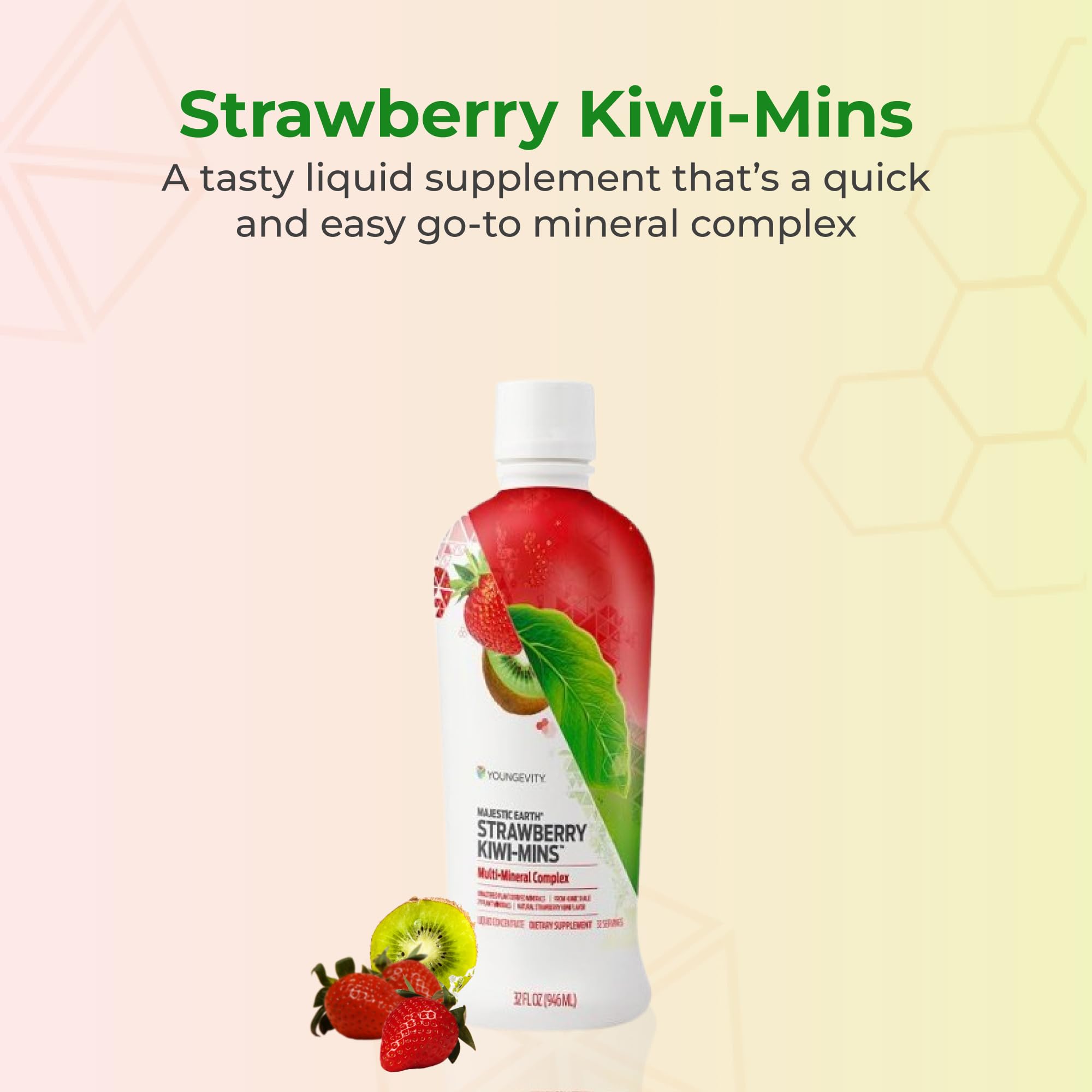 Youngevity Strawberry Kiwi-Mins liquid pour with kid-friendly taste.