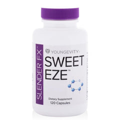 Youngevity Sweet eze bottle close-up highlighting easy daily use.
