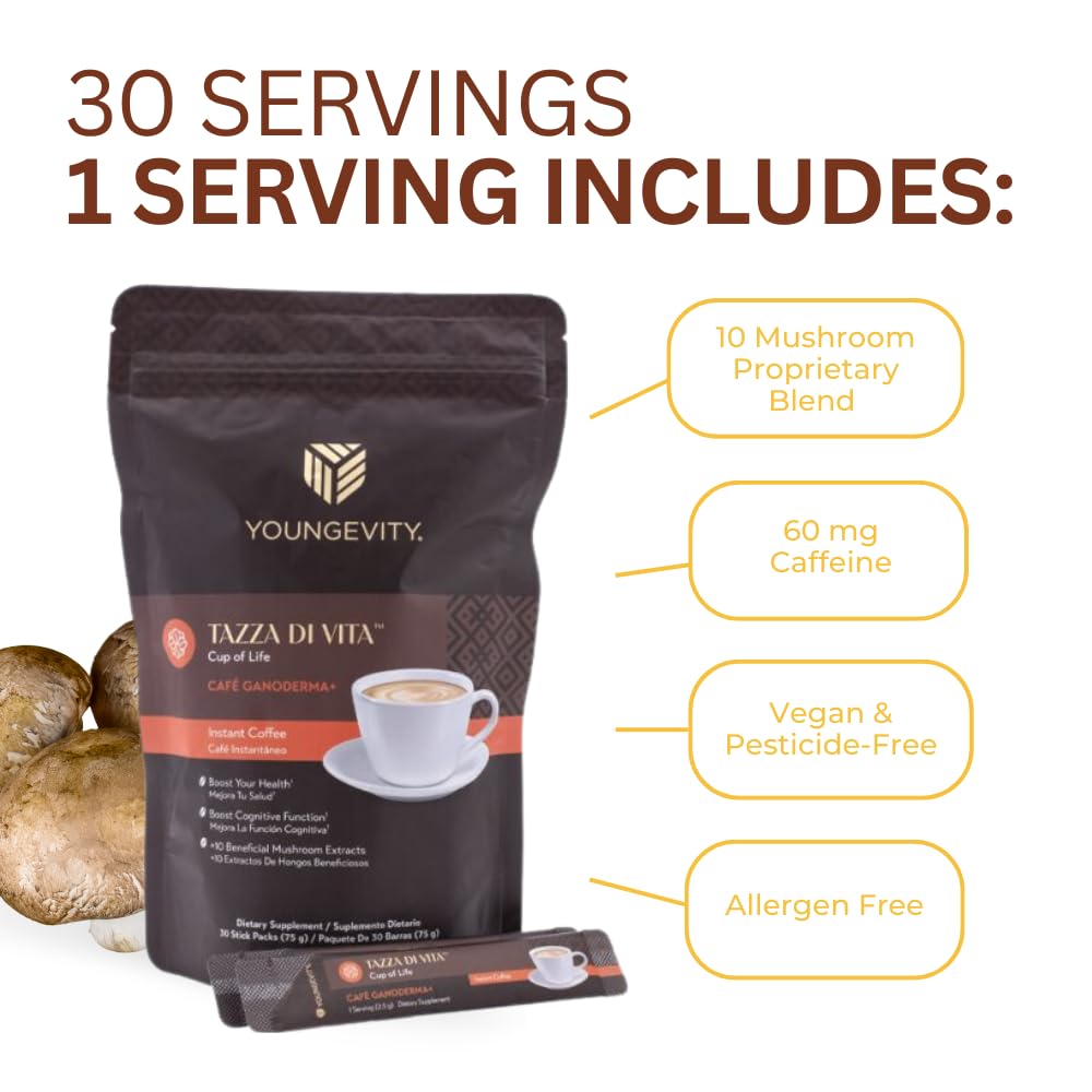 Youngevity Ganoderma coffee sticks fit into daily routines with ease.