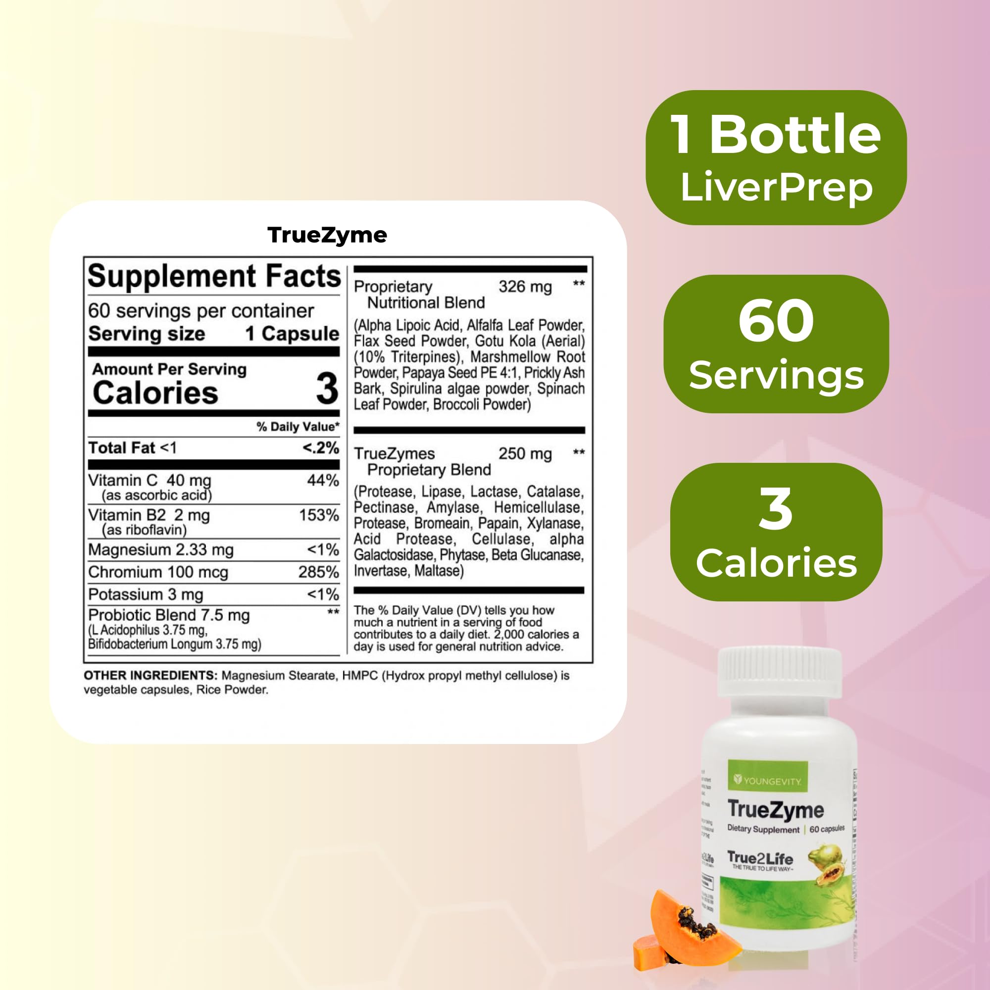 Youngevity TrueCleanse bottle featured for cleansing support.