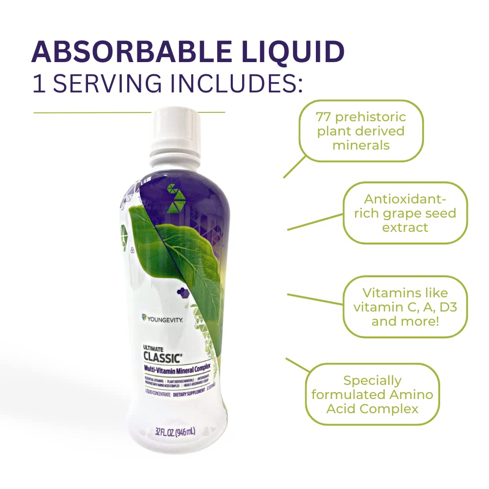 Youngevity Ultimate Classic nutrition panel lists essential micronutrients for daily balance