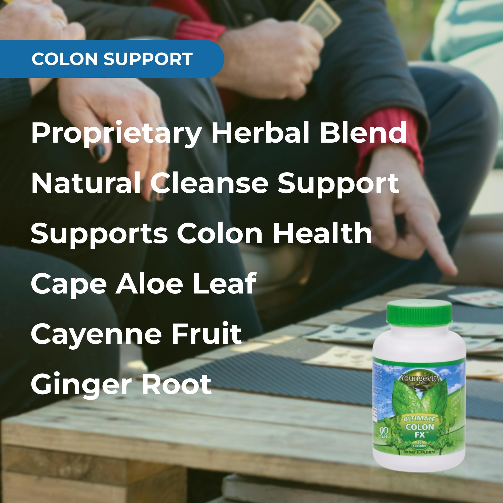 Youngevity Ultimate Colon FX herbal blend ingredients, gentle digestive support.