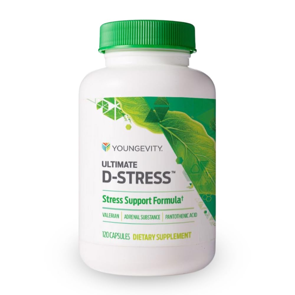 Youngevity Ultimate D-Stress bottle on a clean surface, ready for daily use and stress support
