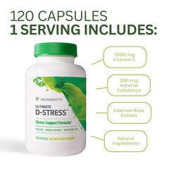 Youngevity Ultimate D-Stress valerian root capsule representing relaxation benefits
