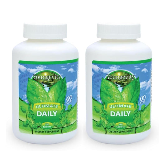 Youngevity Ultimate Daily Capsules bottle front shows complete daily nutrition.