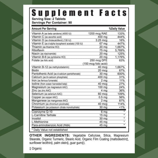 Close-up of Youngevity Ultimate Daily tablets for easy daily energy support