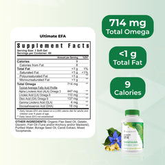 Youngevity Ultimate EFA bottle graphics illustrating ingredients and benefits