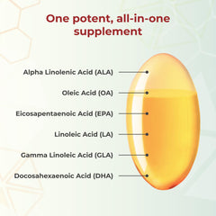 Youngevity Ultimate EFA Plus balanced omega-3-6-9 profile showcased for comprehensive nutrition.