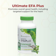 Youngevity Ultimate EFA Plus soft gels easy to swallow, designed for daily use and heart-friendly support.