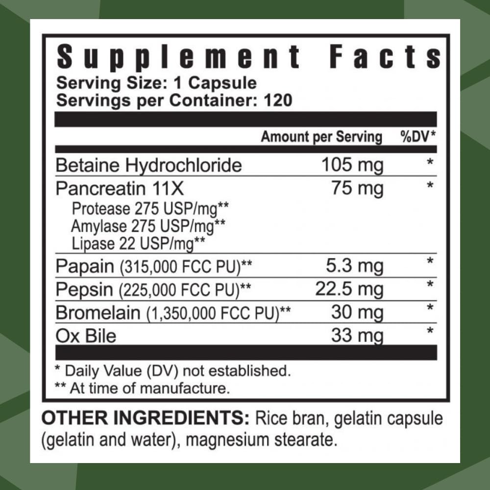 Youngevity Ultimate Enzymes capsules close-up illustrate the Pancreatin and Betaine HCl blend for digestion.