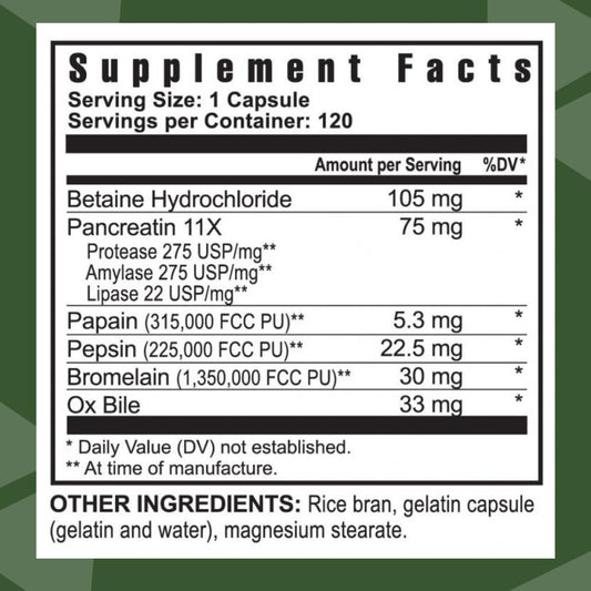 Youngevity Ultimate Enzymes capsules close-up illustrate the Pancreatin and Betaine HCl blend for digestion.