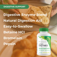 Label detail of Youngevity Ultimate Enzymes highlighting key enzymes