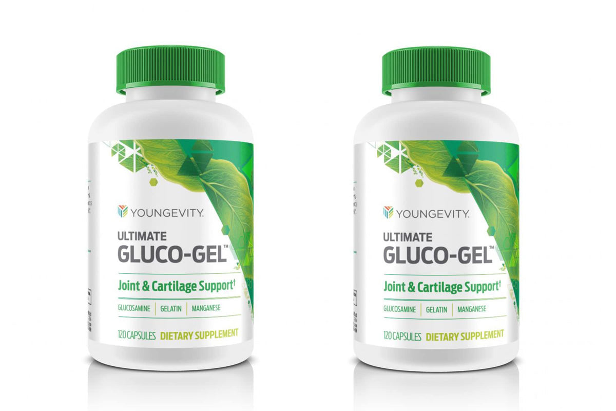 Youngevity Ultimate Gluco Gel bottle for daily joint support and mobility.