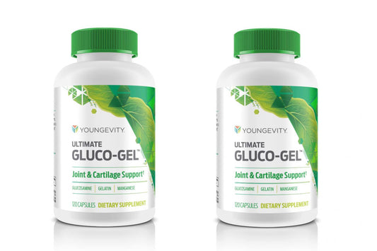 Youngevity Ultimate Gluco Gel bottle for daily joint support and mobility.