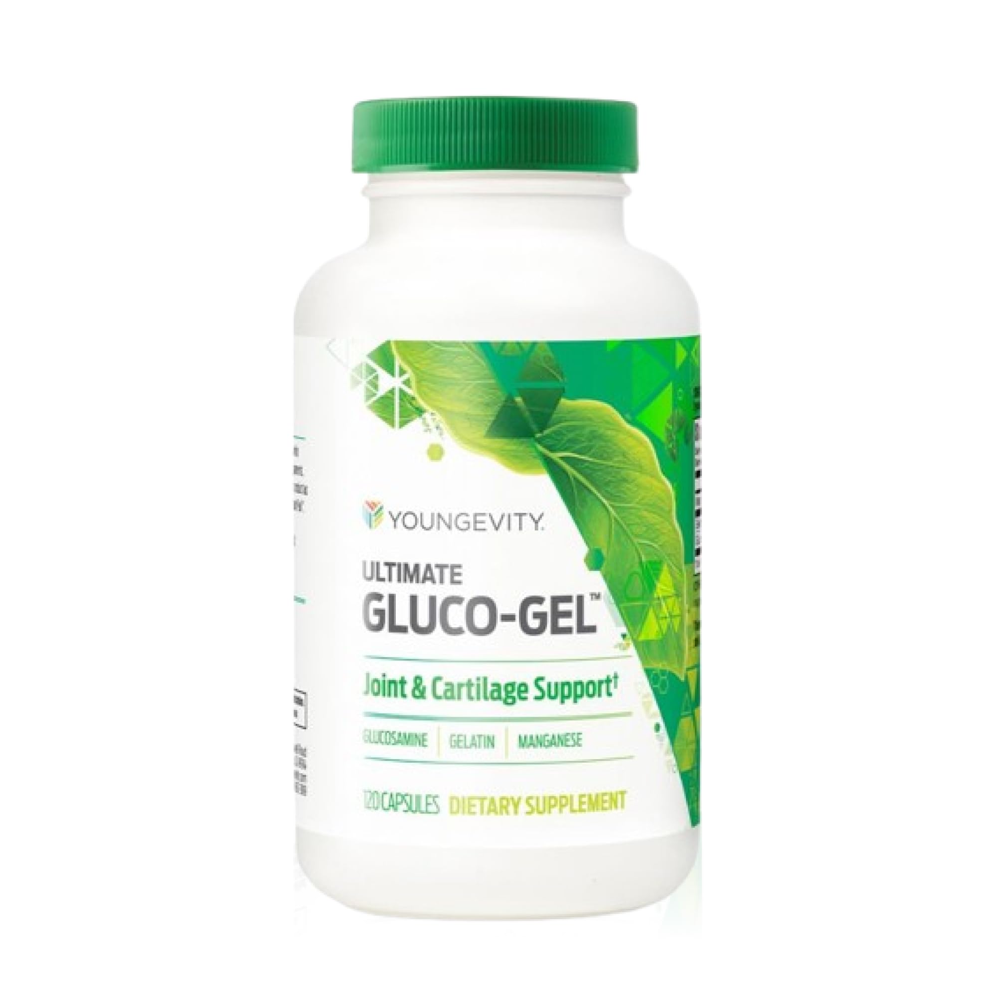 Youngevity Ultimate Gluco-Gel bottle showing bone support supplement for daily use