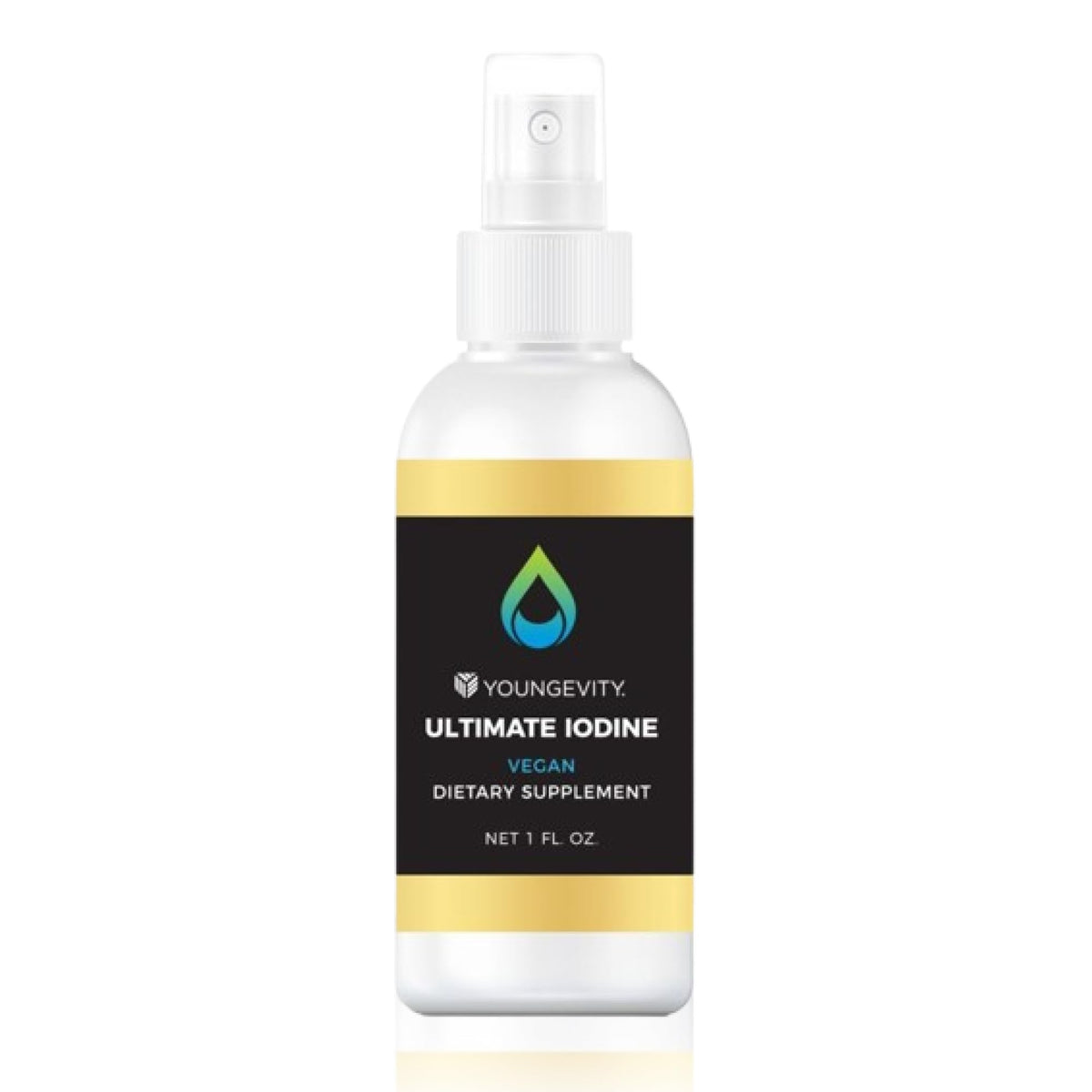 Youngevity Ultimate Iodine bottle front showing vegan liquid supplement for daily energy support
