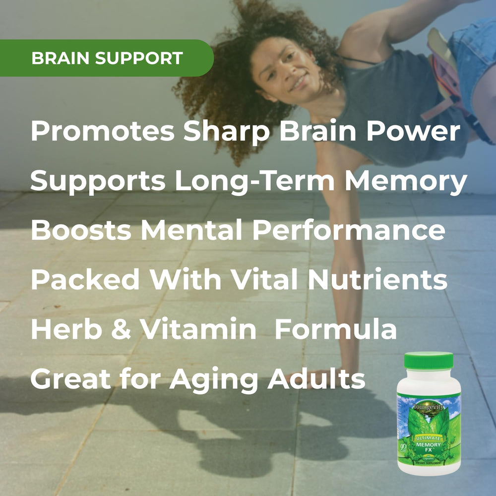 Youngevity Ultimate Memory FX vitamin complex highlighting essential nutrients.