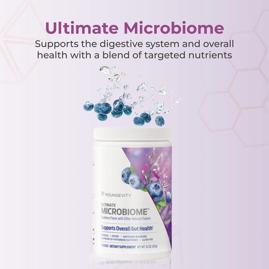 Youngevity Ultimate Microbiome label detail highlighting i26 Hyperimmune Egg Powder for immune balance.