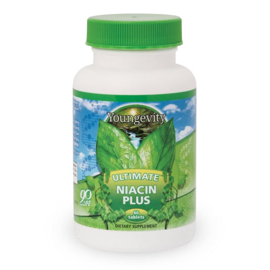 Youngevity Ultimate Niacin Plus bottle—compact daily supplement for on-the-go support.