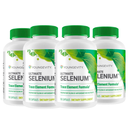 Youngevity Ultimate Selenium bottle closeup highlights cofactors for better utilization