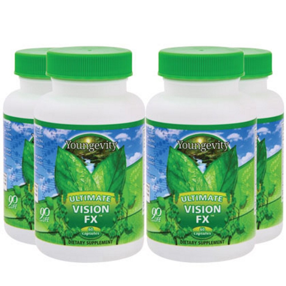 Youngevity Ultimate Vision FX bottle with capsules for daily eye support.
