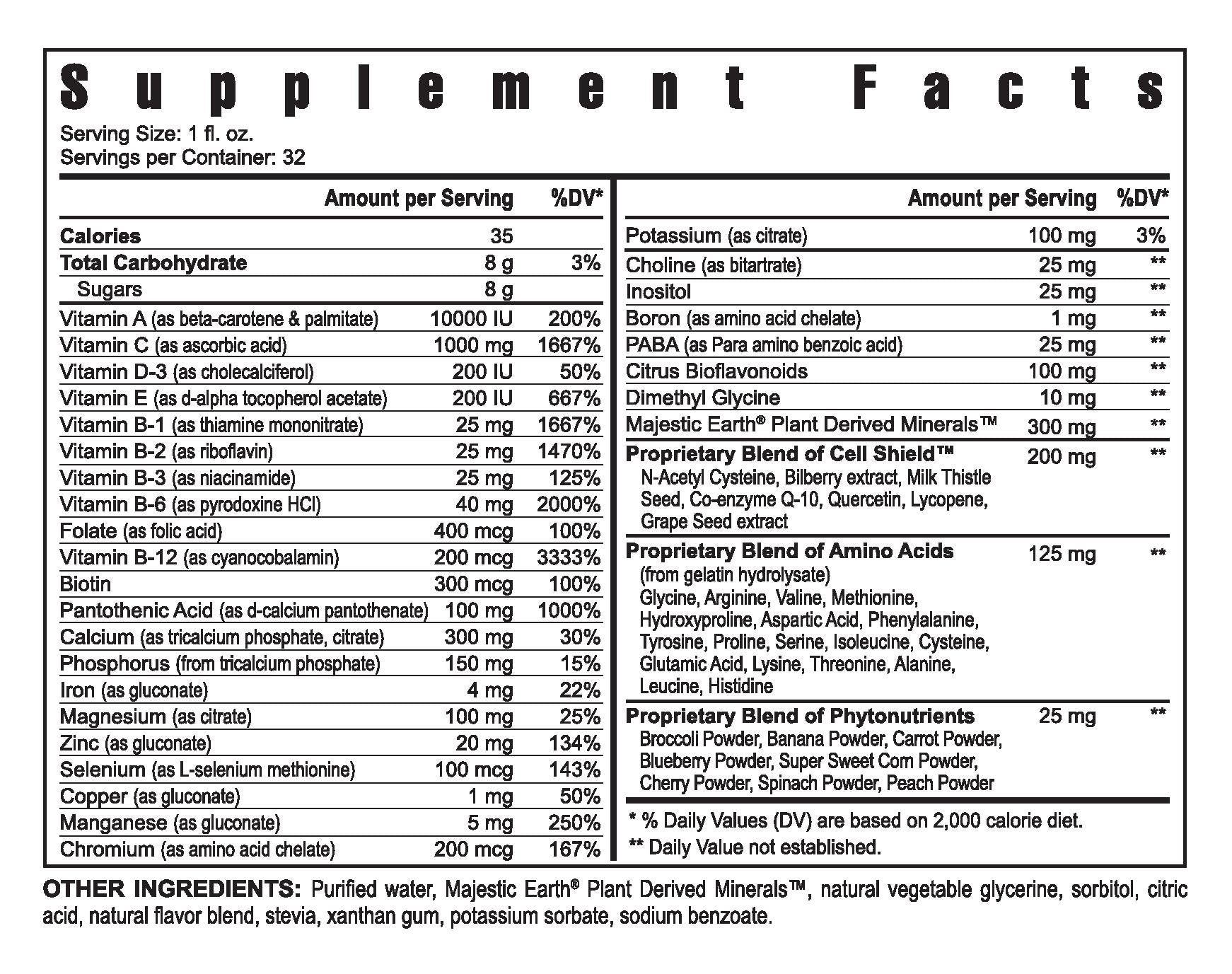 Youngevity Ultra Body Toddy nutrient blend label highlights plant minerals and phytonutrients.