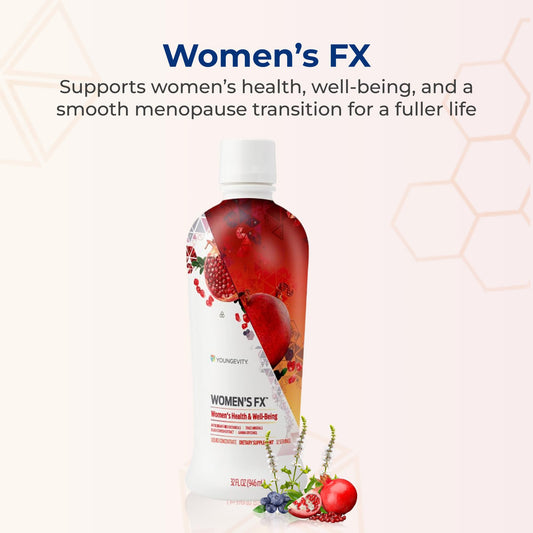 Youngevity Women's FX bottle front label—clear ingredients for daily wellness.