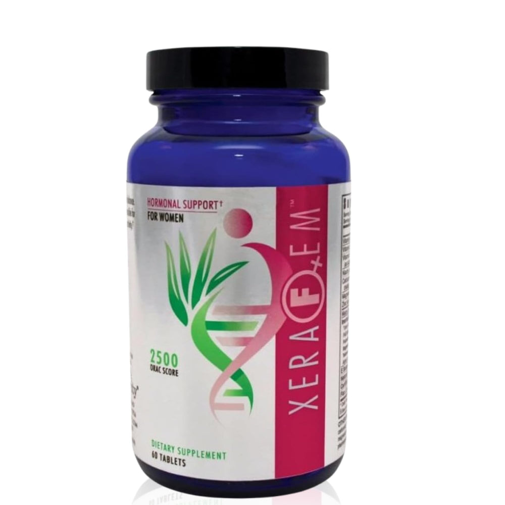 Youngevity XeraFem bottle front showing a balanced hormonal support formula.