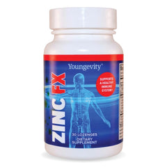 Youngevity Zinc Fx bottle label for easy daily immune support chews.