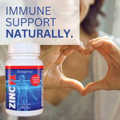 Zinc Fx chews held in hand for on-the-go use.
