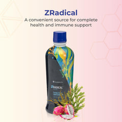 Youngevity ZRadical fucoidan ingredients panel highlights cofactors like Vitamin C and B vitamins
