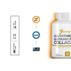 Young+ serving spoon with capsules ready for daily wellness intake.