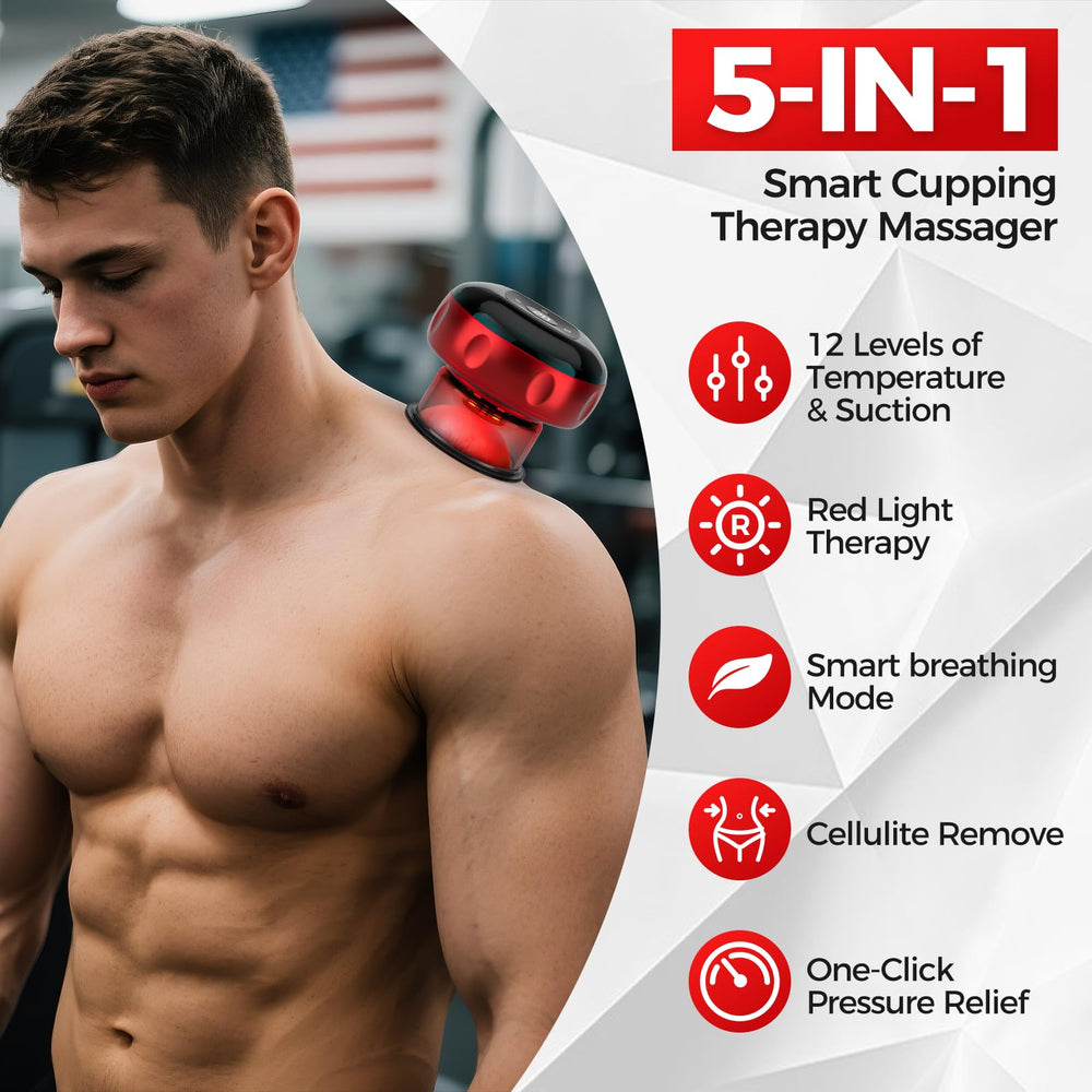 Youtelit cupping therapy control panel with precise heat and suction.