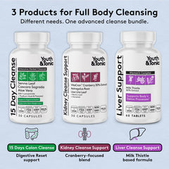 Youth & Tonic 3X Body Cleanse capsules close-up for convenient daily detox
