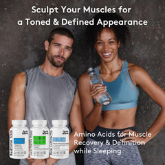 Youth & Tonic Bedtime Trim capsules on a nightstand for overnight recovery