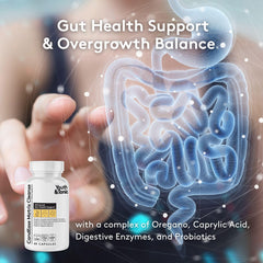 Youth & Tonic CandEase caprylic acid capsule close-up suggests acidity balance in the gut.