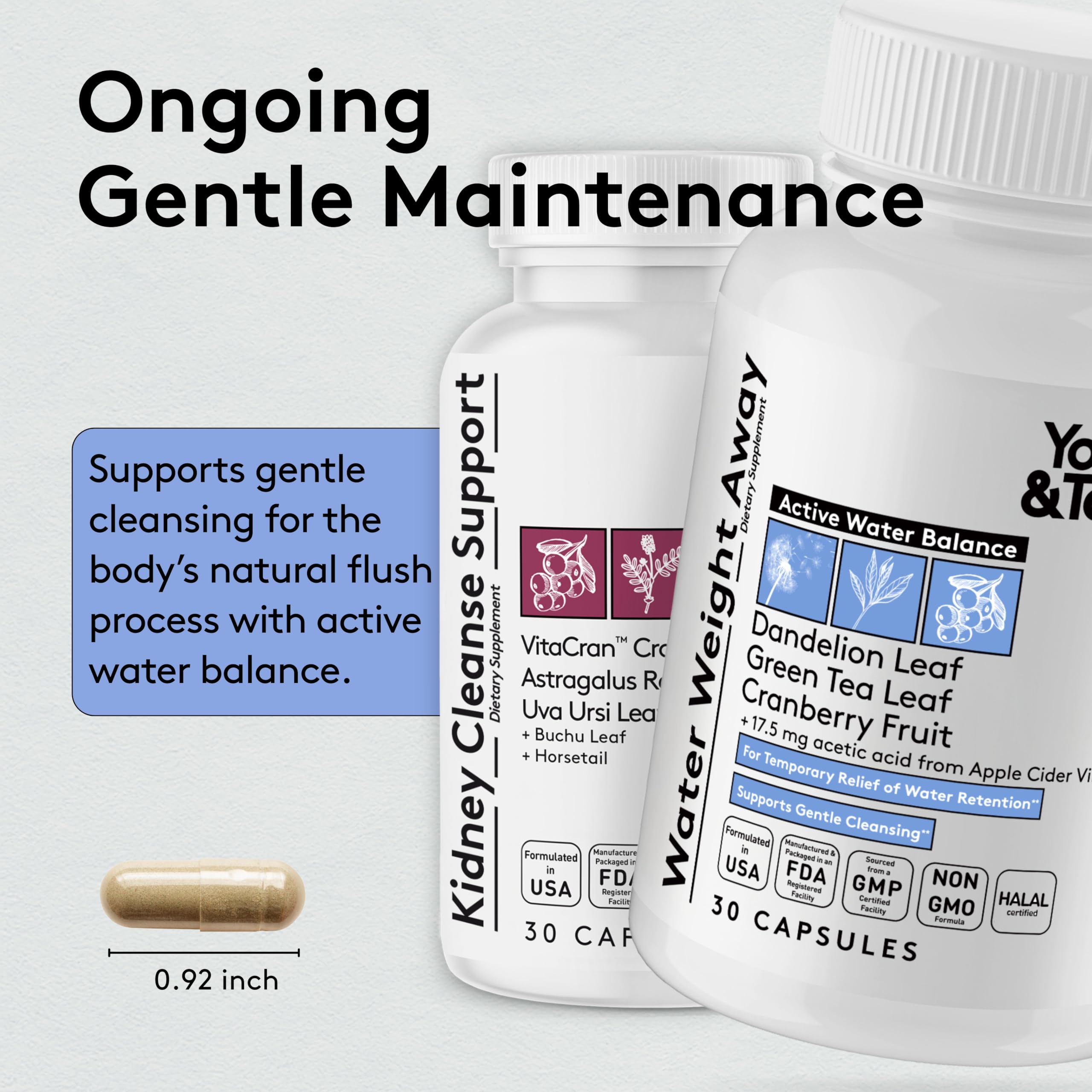 Youth & Tonic cranberry extract illustration highlights urinary balance support.