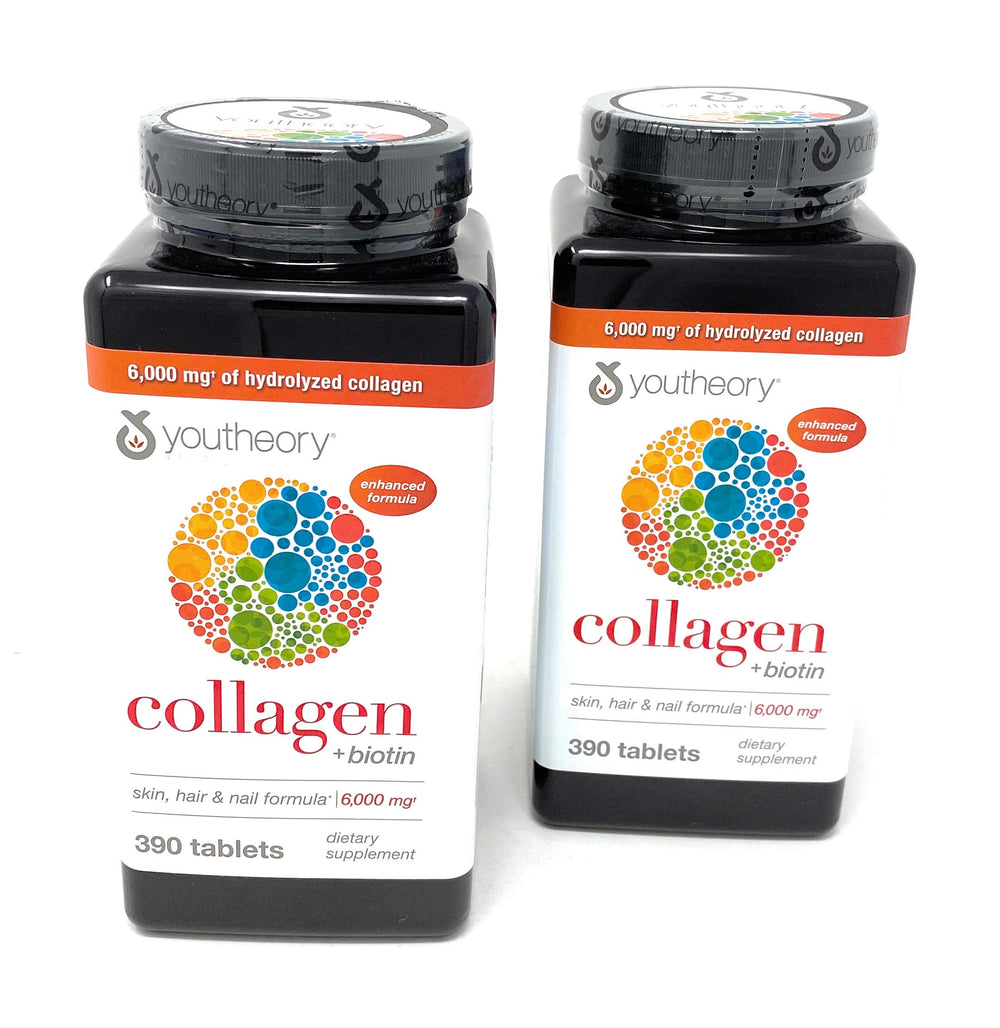Youtheory collagen tablets closeup highlighting compact, easy-to-swallow design.
