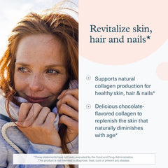 Youtheory collagen powder chocolate shake photo illustrating mixable texture in a glass