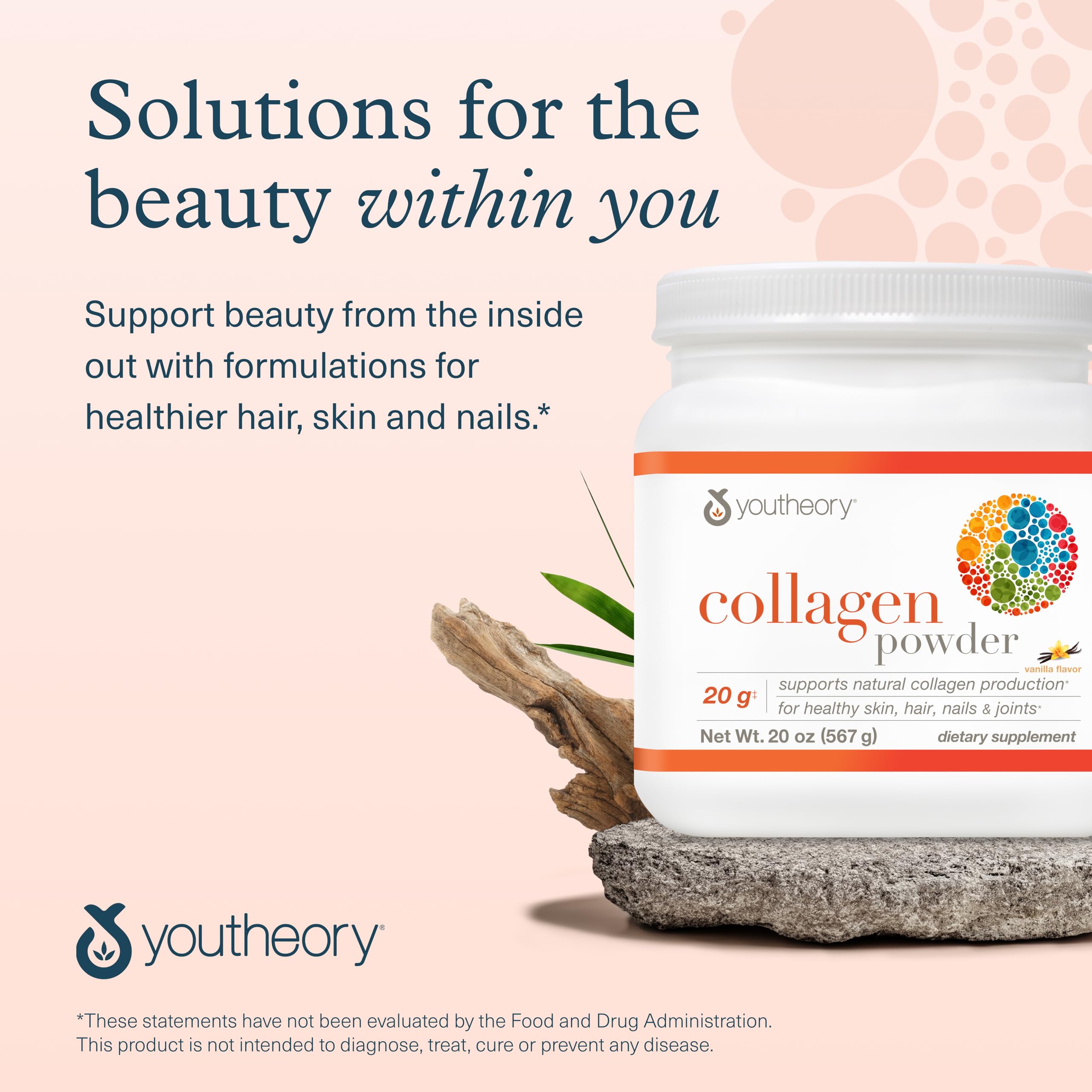 Youtheory Collagen Powder on display emphasizes quality and trust.
