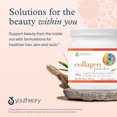 Youtheory Collagen Powder on display emphasizes quality and trust.