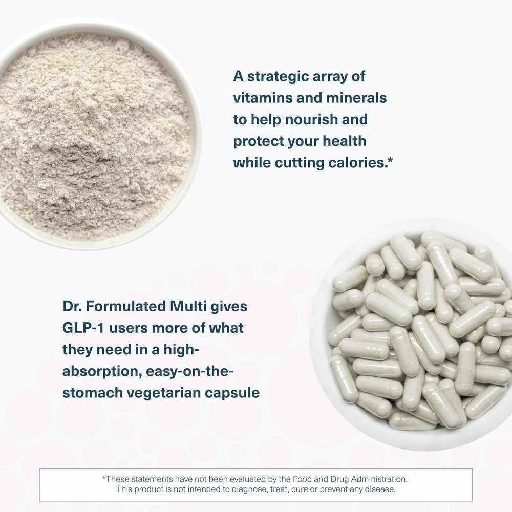 Ingredient panel of Youtheory GLP-1 supplement showing chelated minerals and methylated vitamins