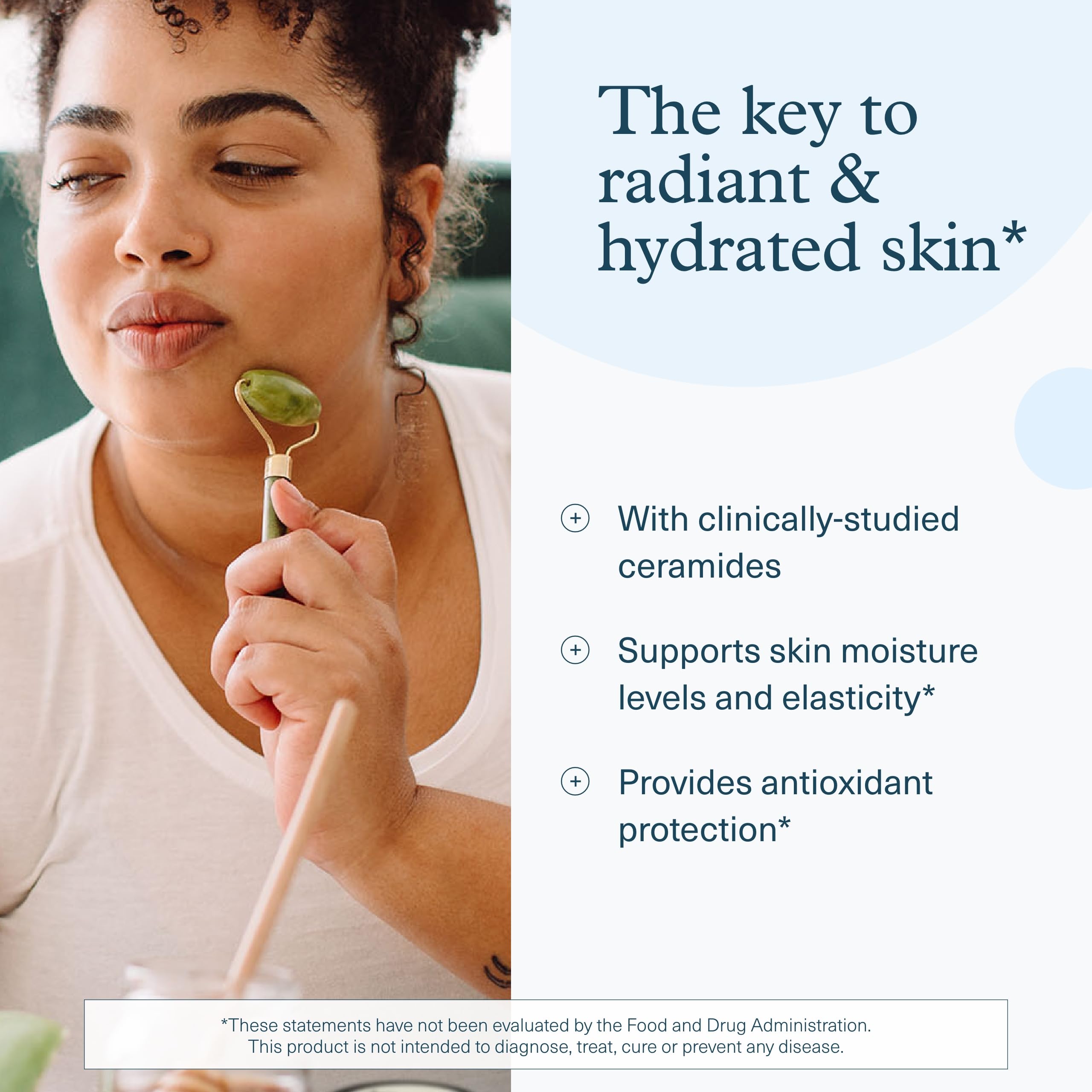 Youtheory Hyaluronic Plus ceramides support moisture retention for smoother skin.