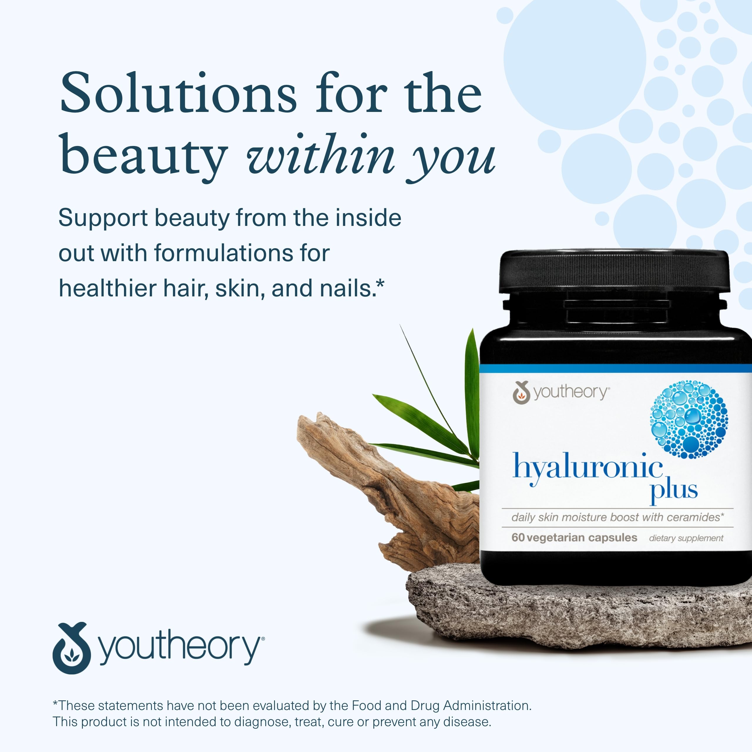 Youtheory Hyaluronic Plus packaging clearly displays ingredients for informed choices.