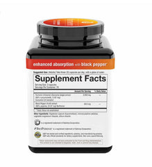 Youtheory Turmeric Enhanced Formula capsules close-up with BioPerine for absorption and inflammation support