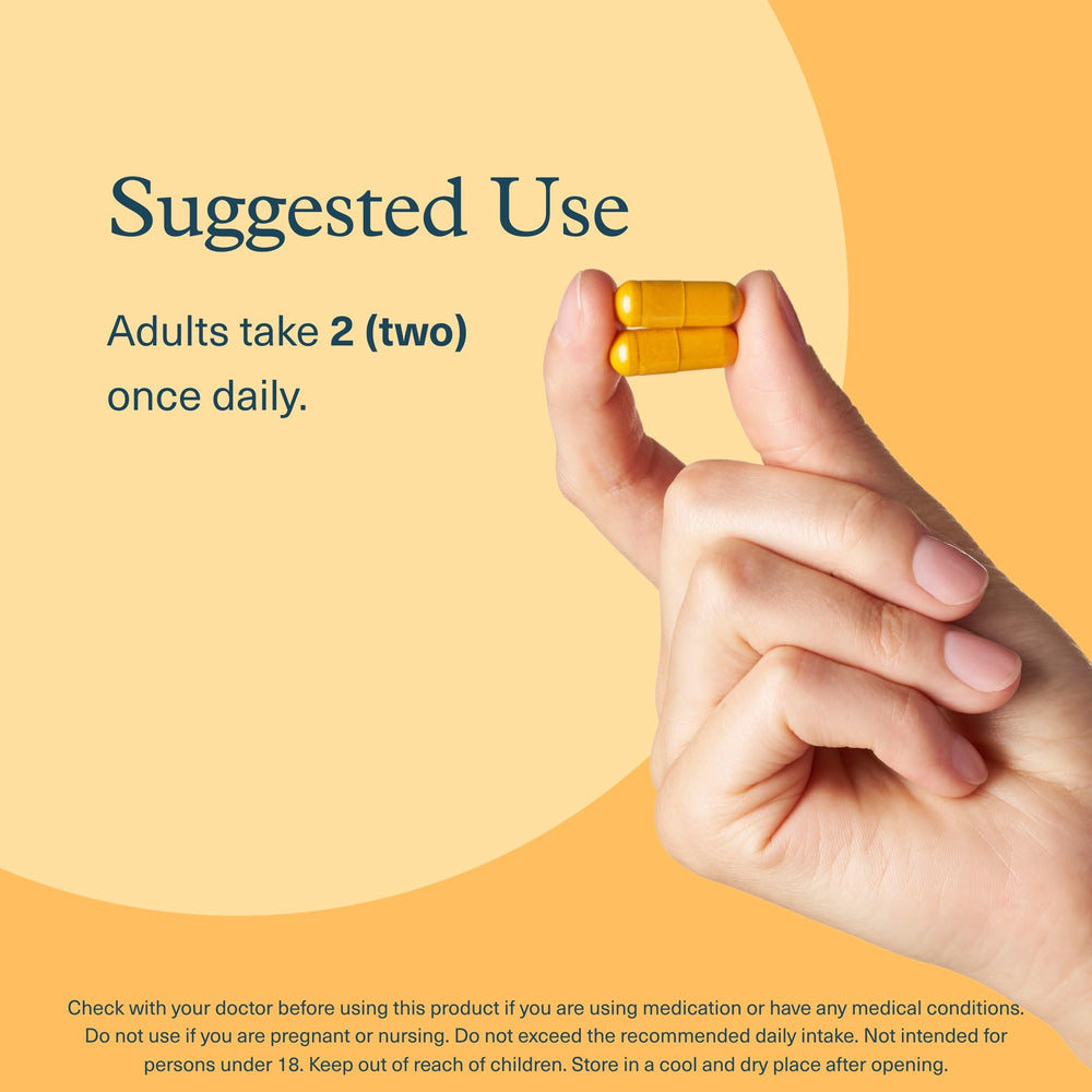 Youtheory Turmeric Extra Strength bottle-back lists dosage and brand promise.