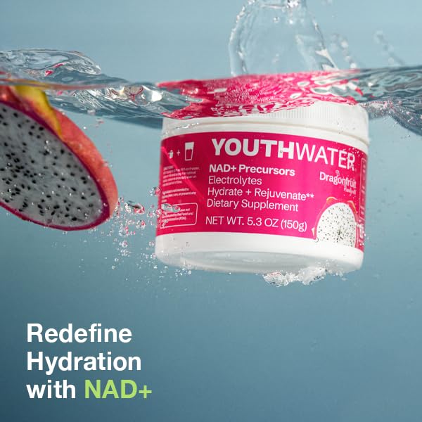 YOUTHWATER dragonfruit ready-to-drink glass showing a low-calorie, clean hydration option.