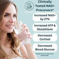 YOUTHWATER NAD+ electrolyte drink in a glass for everyday hydration and energy support.