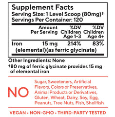 You+yours iron powder can be added to drinks or soft foods without changing flavor.